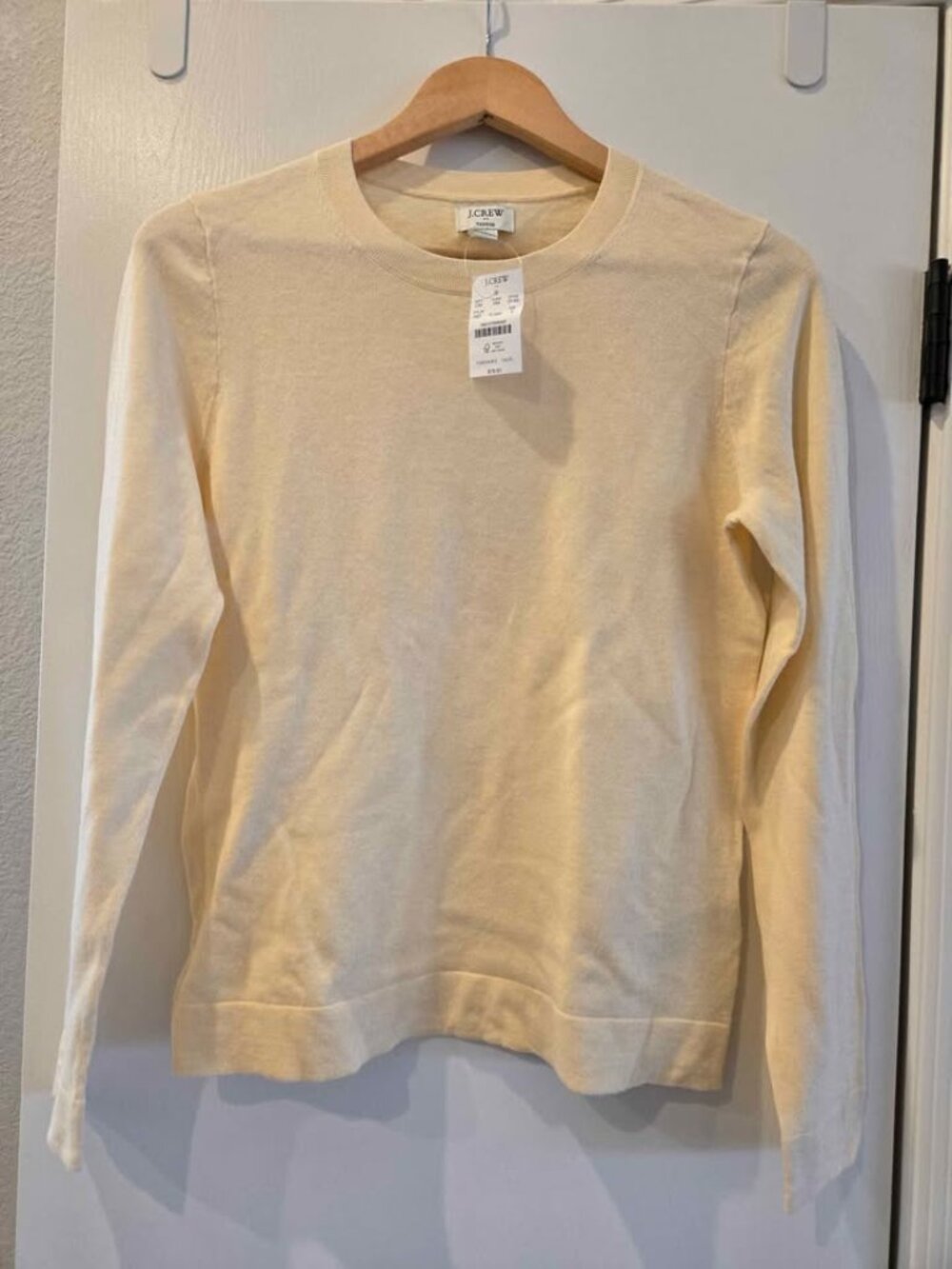 JCrew Teddie Light Yellow Sweater, Women's Size Small NWT